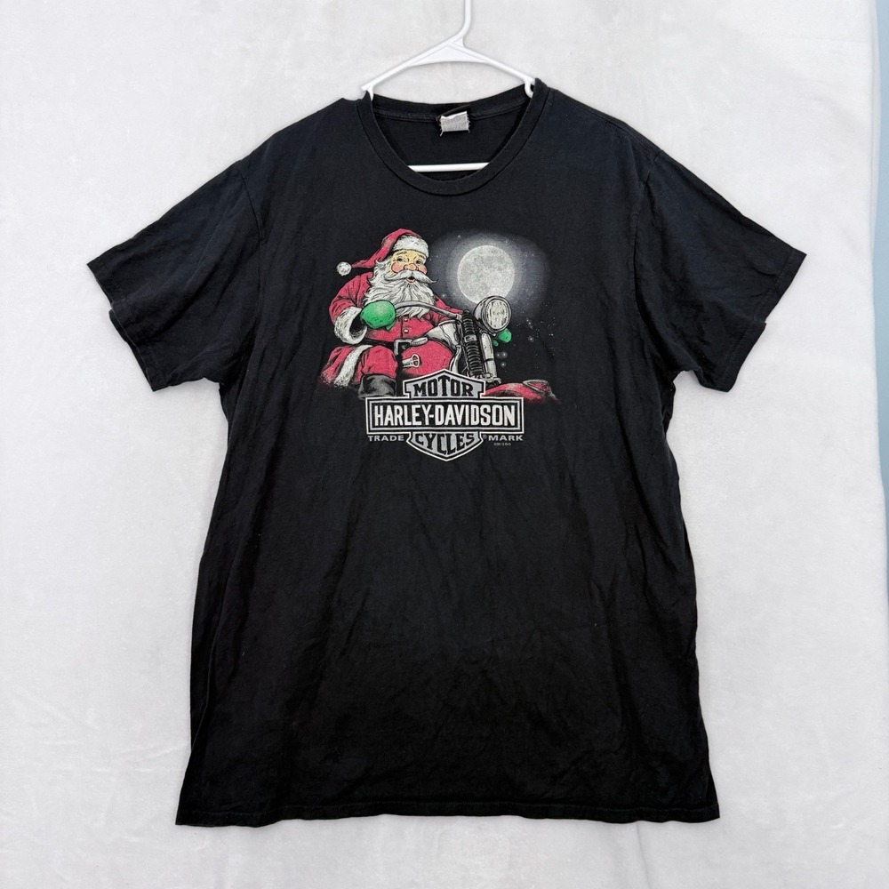 Harley Davidson T Shirt Mens XL Black Santa Clause Tennessee Biker